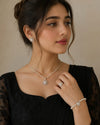 4pcs Faux Pearl Jewelry Set or Pearl Necklace, Bracelet & Earrings Set