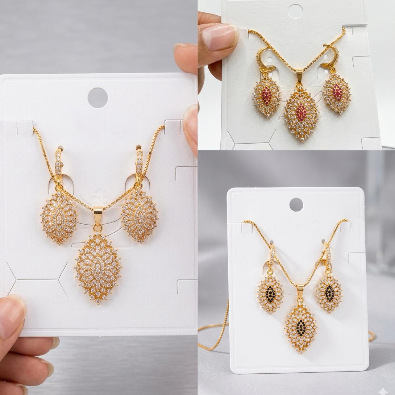 New Arrival Zircon Locket Set for Women – High Quality.