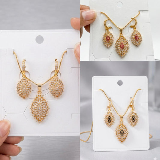 New Arrival Zircon Locket Set for Women – High Quality.