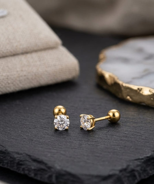 Cubic Zirconia Flat Back Studs for Cartilage & Helix Piercings