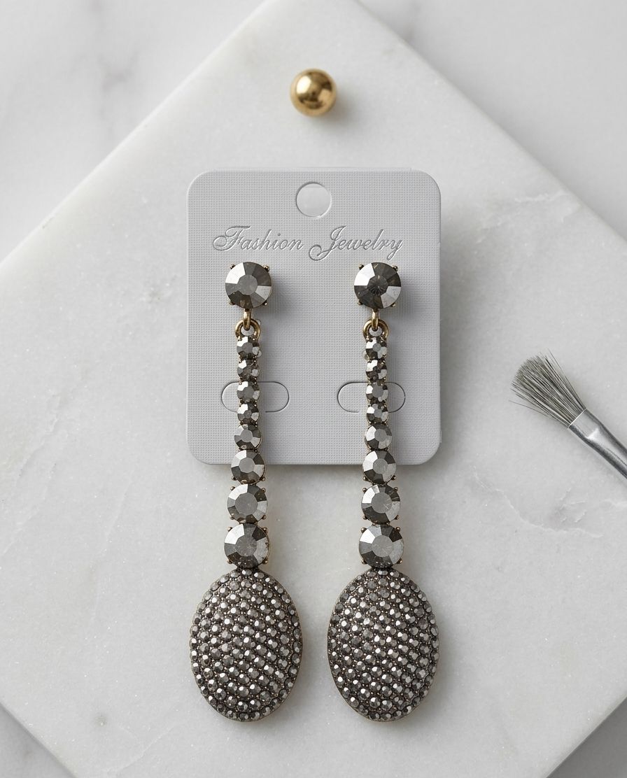 Crystal Linear Dangle Earrings